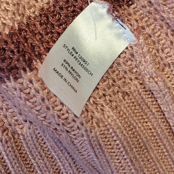 C Pink Red Cardigan Open Front Hooded Long Sweater Size M - Picture 4 of 9